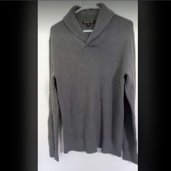 Michael Kors Gray Mens Cotton Blend Sweater Sz M - Picture 1 of 4